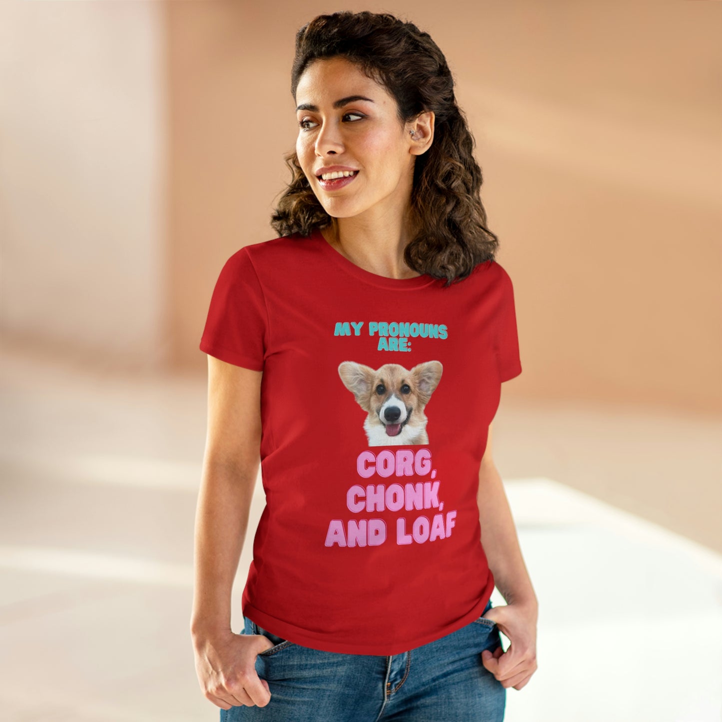 Women's Corgi Pronoun Tshirt