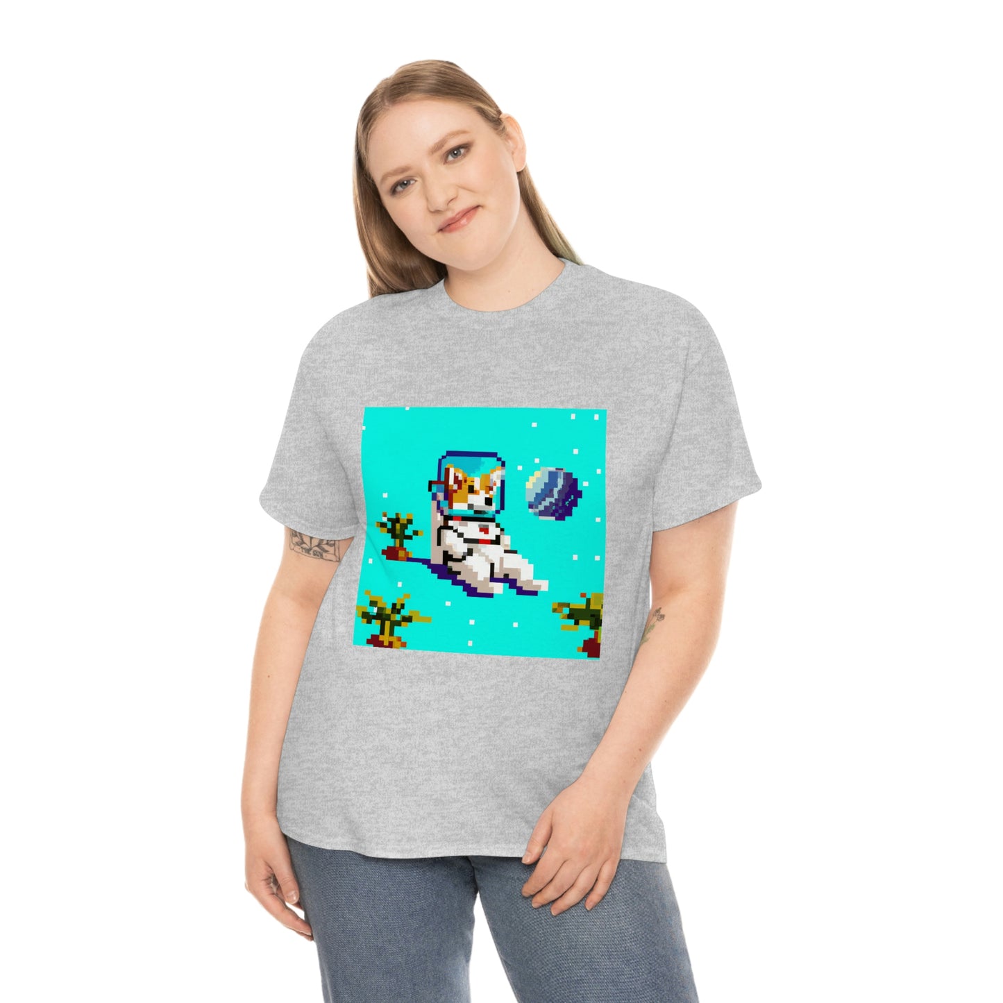 Corgi Spacedog Pixel Tshirt