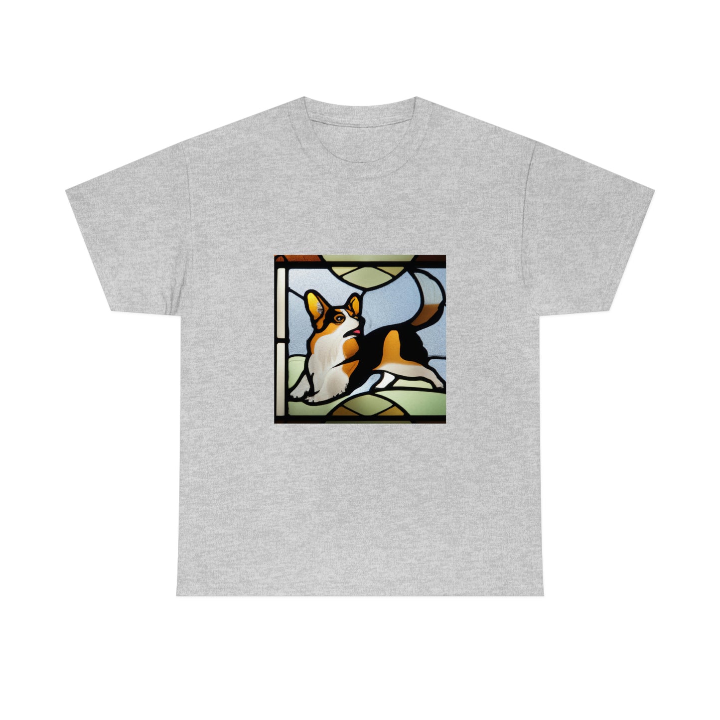 Corgi Stained Glass with Tail Tshirt