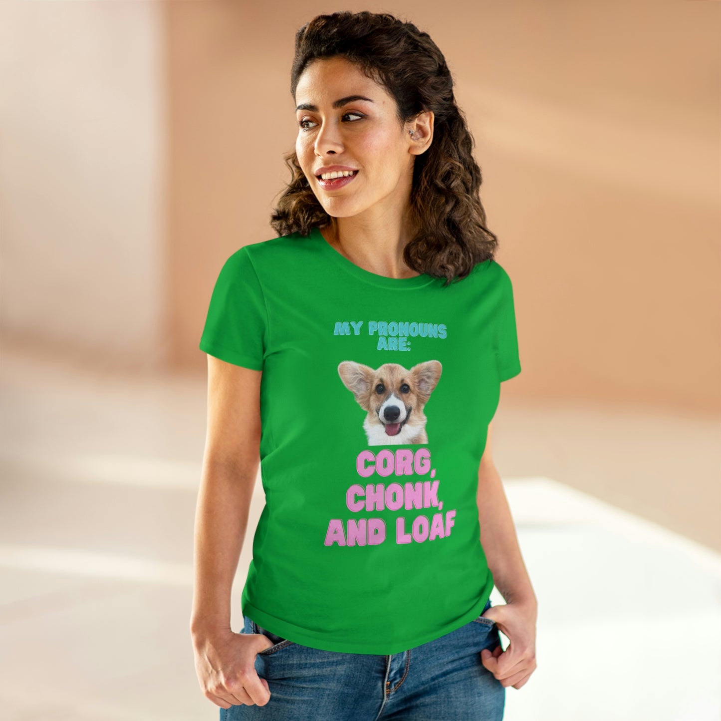 Women's Corgi Pronoun Tshirt