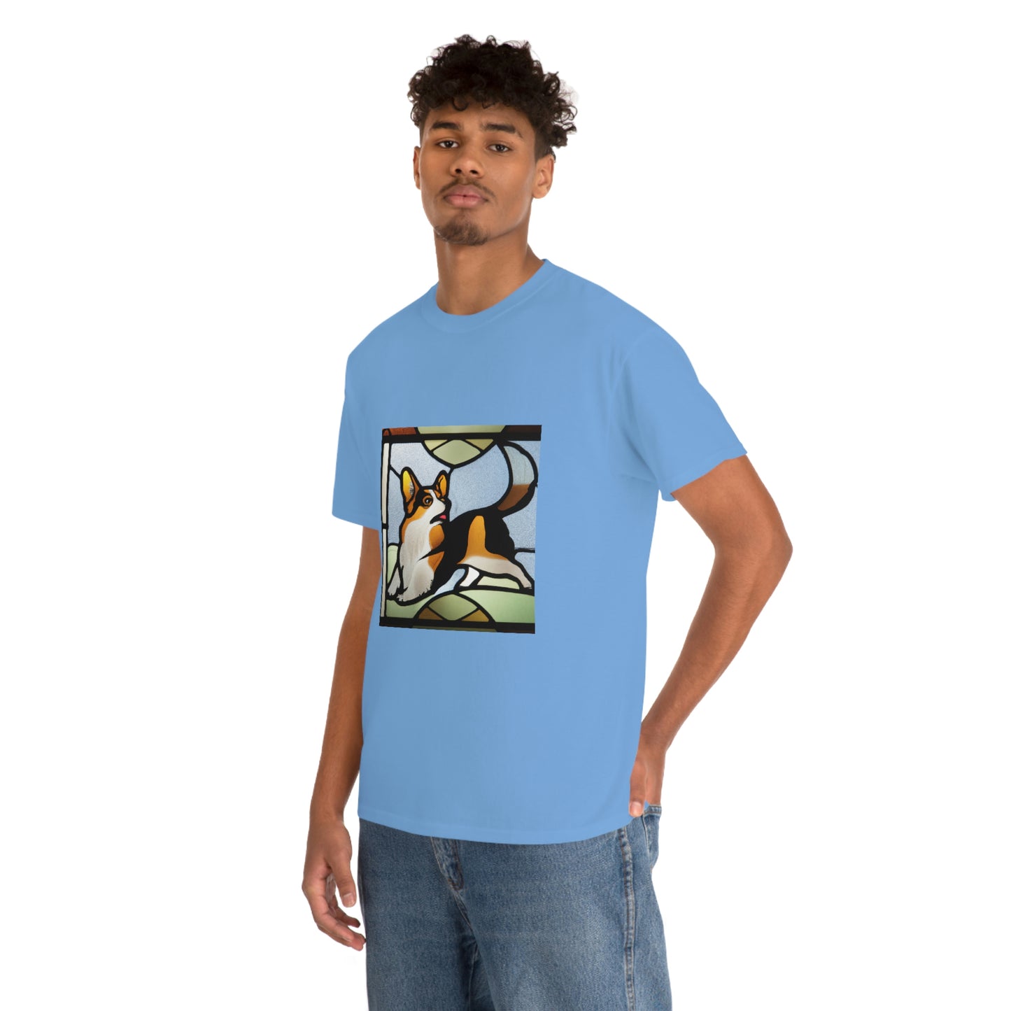 Corgi Stained Glass with Tail Tshirt