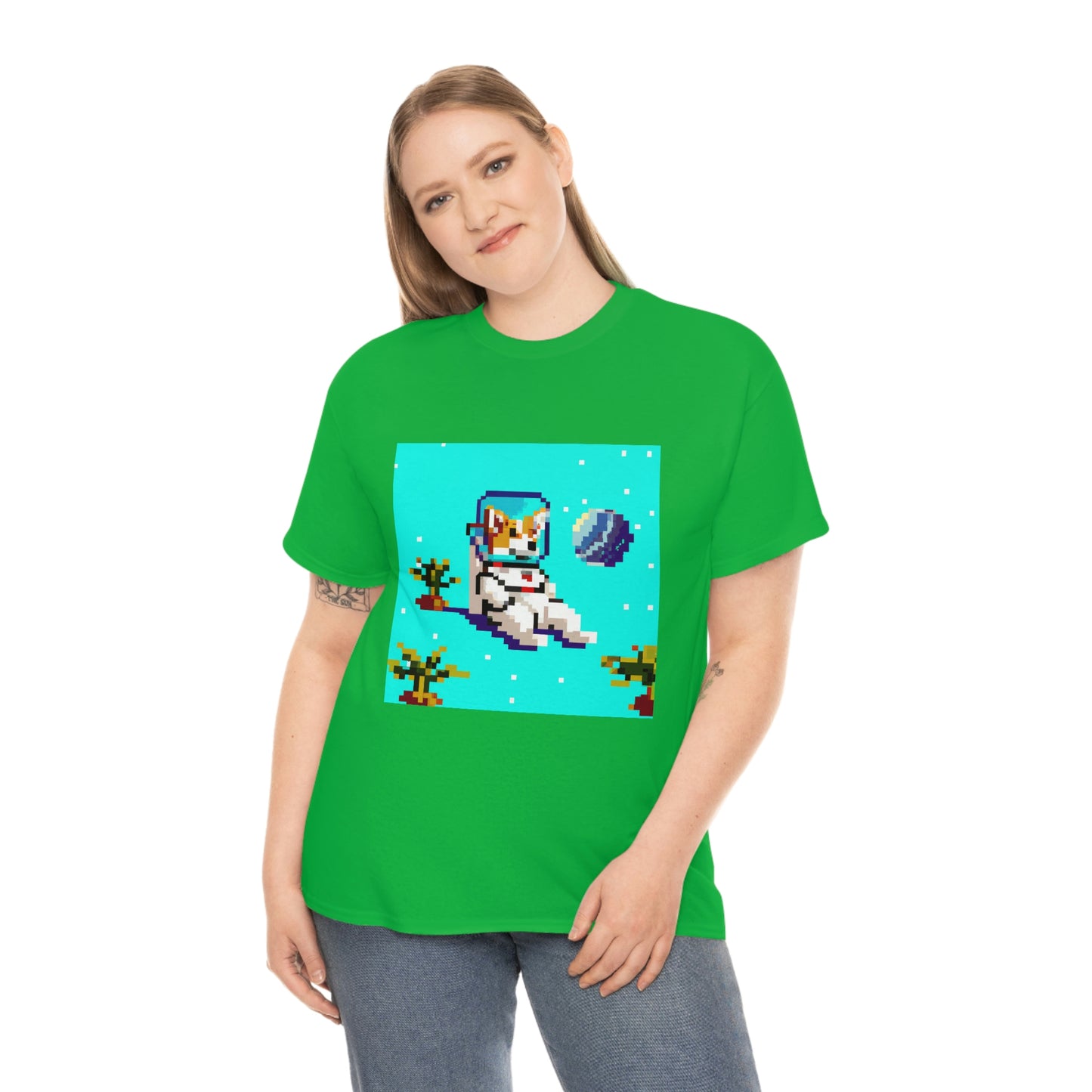 Corgi Spacedog Pixel Tshirt