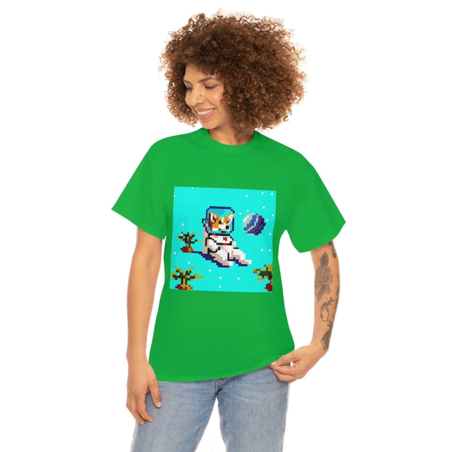 Corgi Spacedog Pixel Tshirt