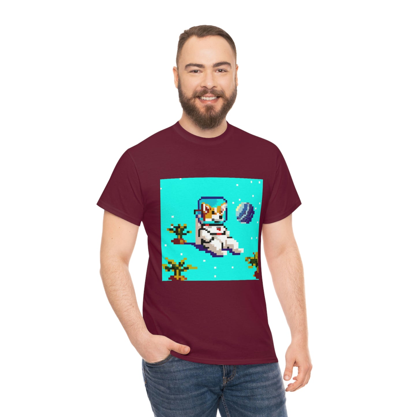 Corgi Spacedog Pixel Tshirt