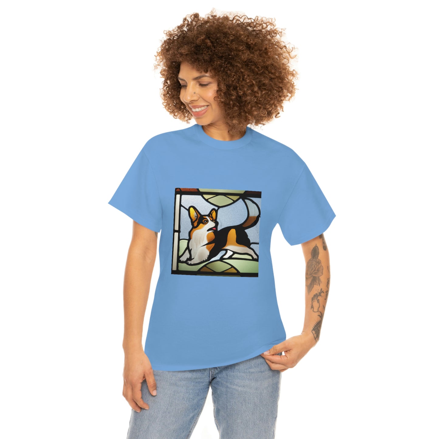 Corgi Stained Glass with Tail Tshirt