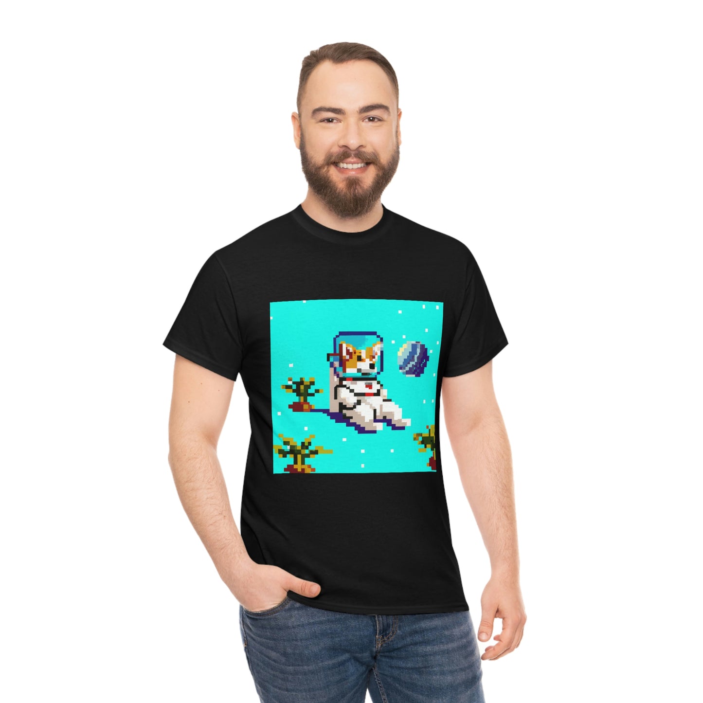 Corgi Spacedog Pixel Tshirt