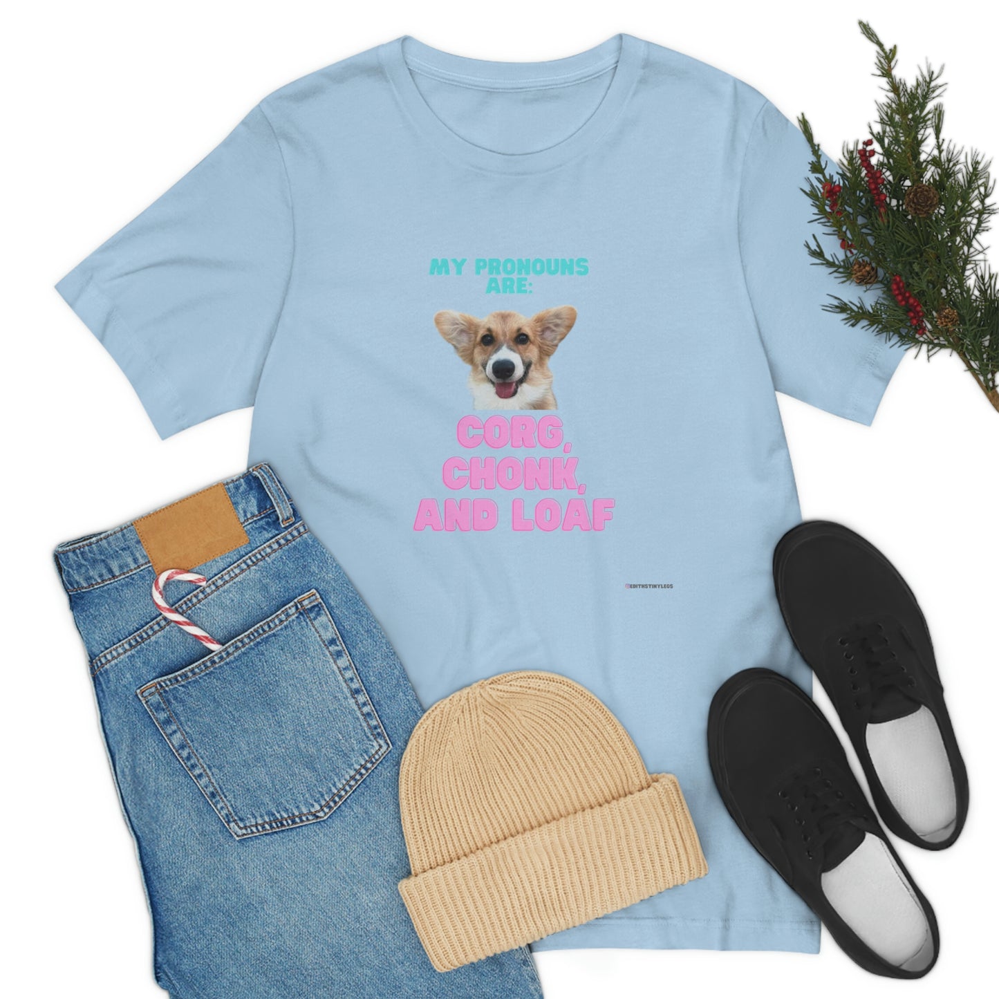 Corgi Pronoun Non-gender Specific T-shirt