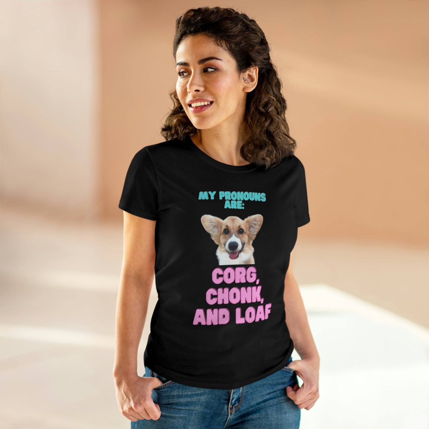 Women's Corgi Pronoun Tshirt