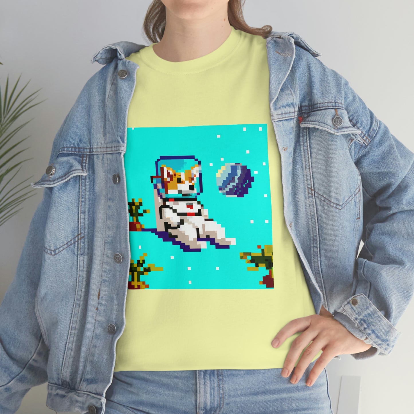 Corgi Spacedog Pixel Tshirt