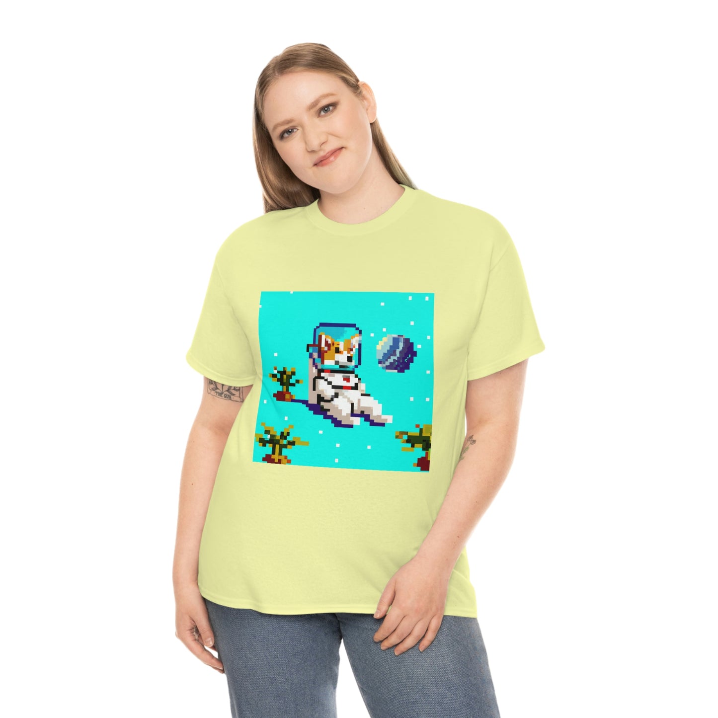 Corgi Spacedog Pixel Tshirt