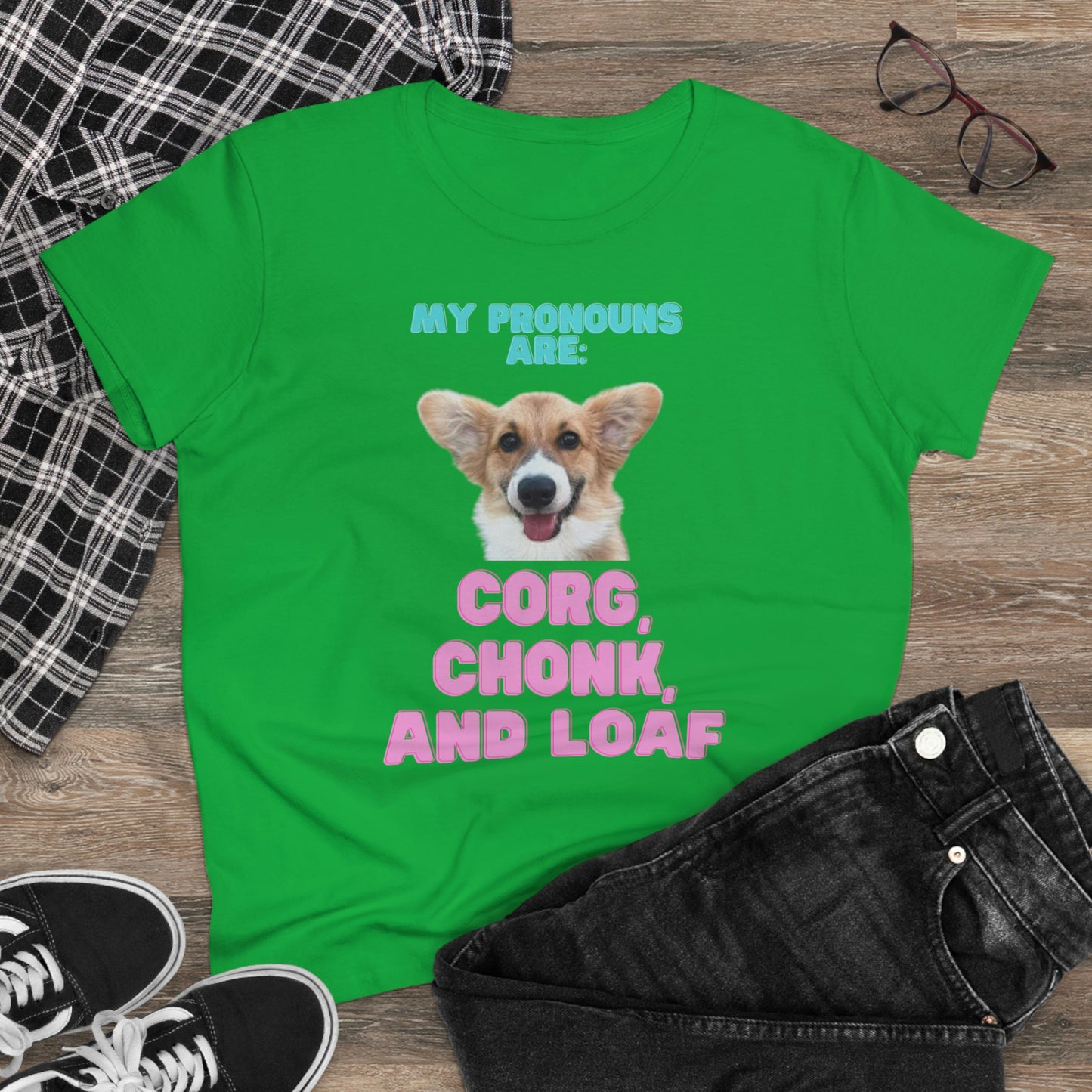 Women's Corgi Pronoun Tshirt