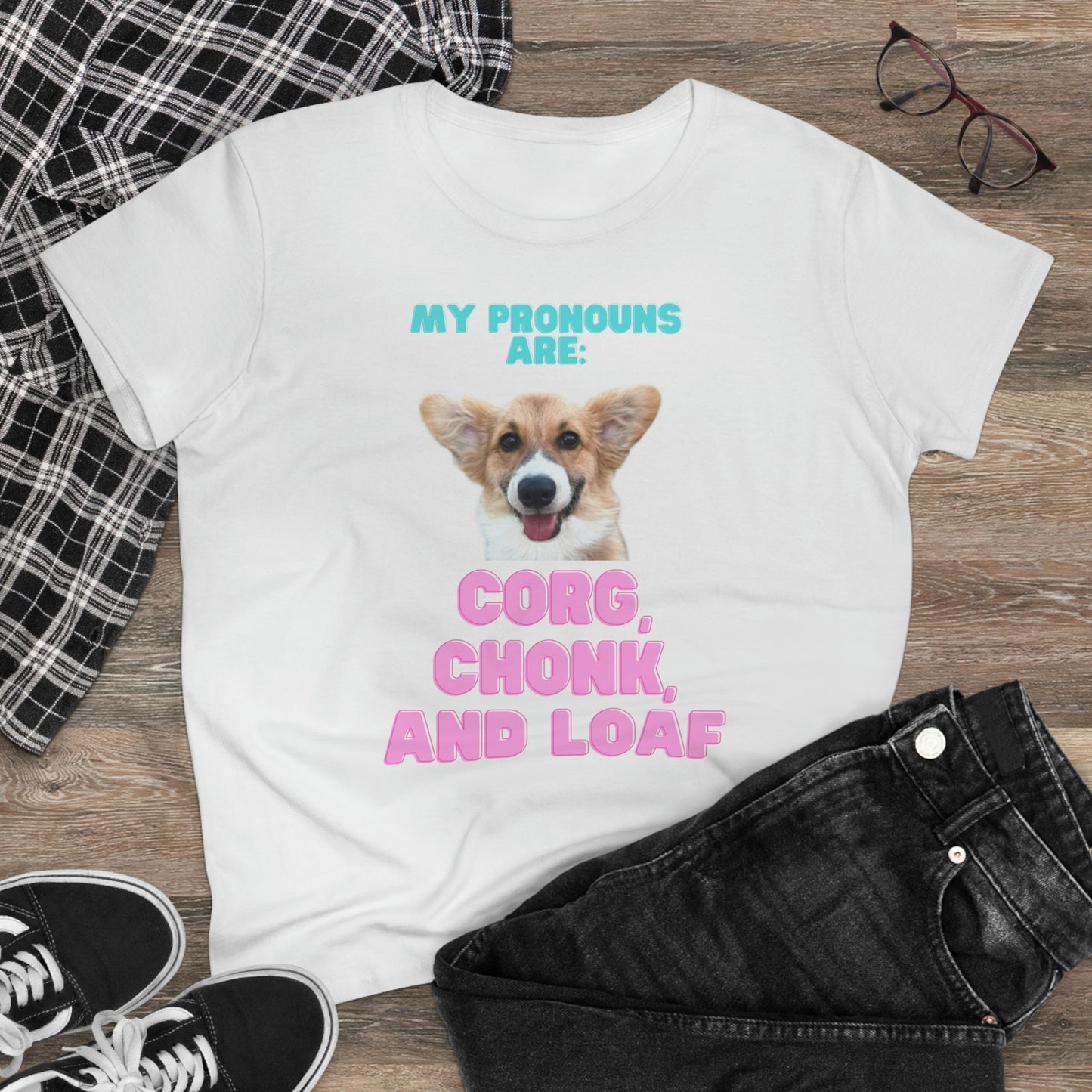 Women's Corgi Pronoun Tshirt