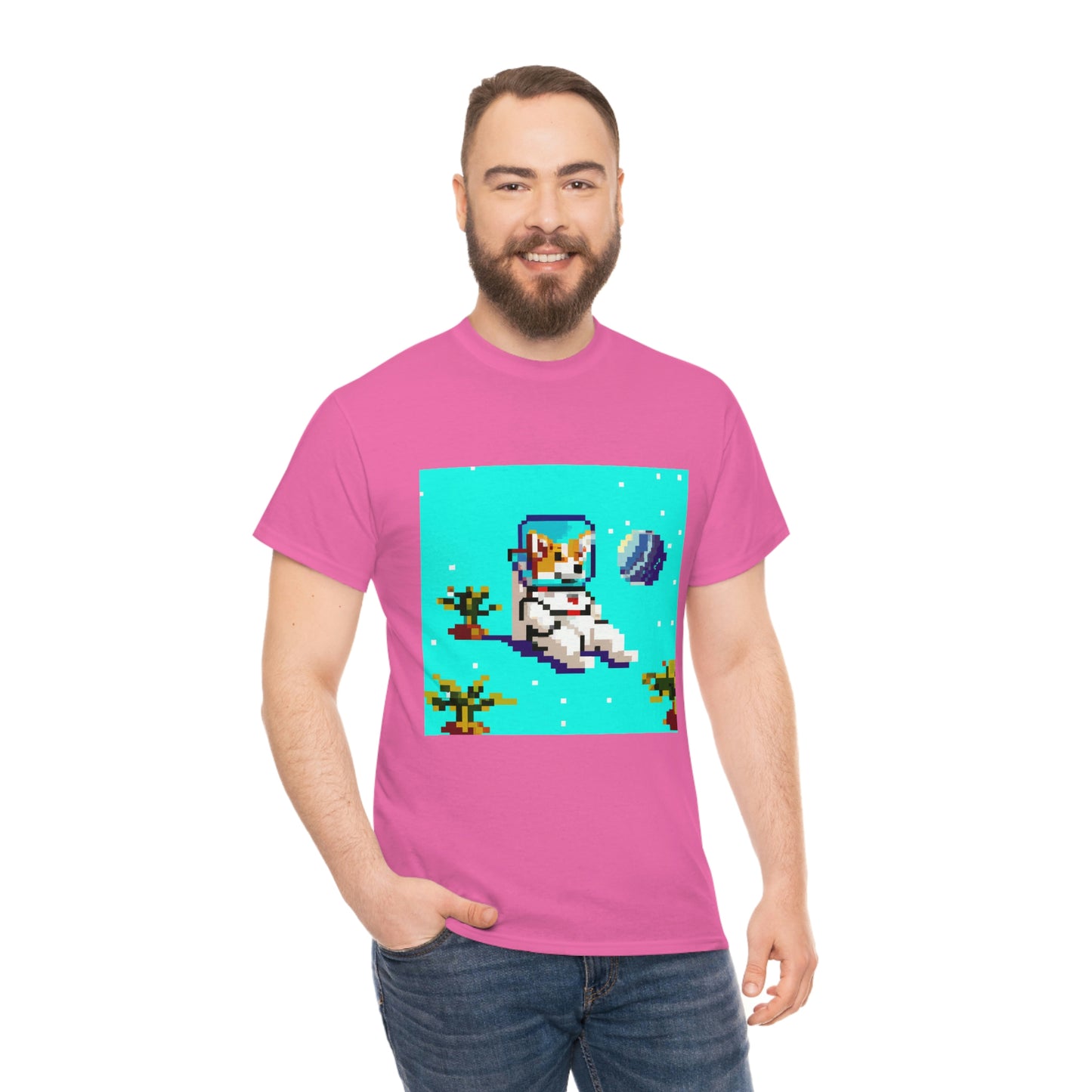 Corgi Spacedog Pixel Tshirt