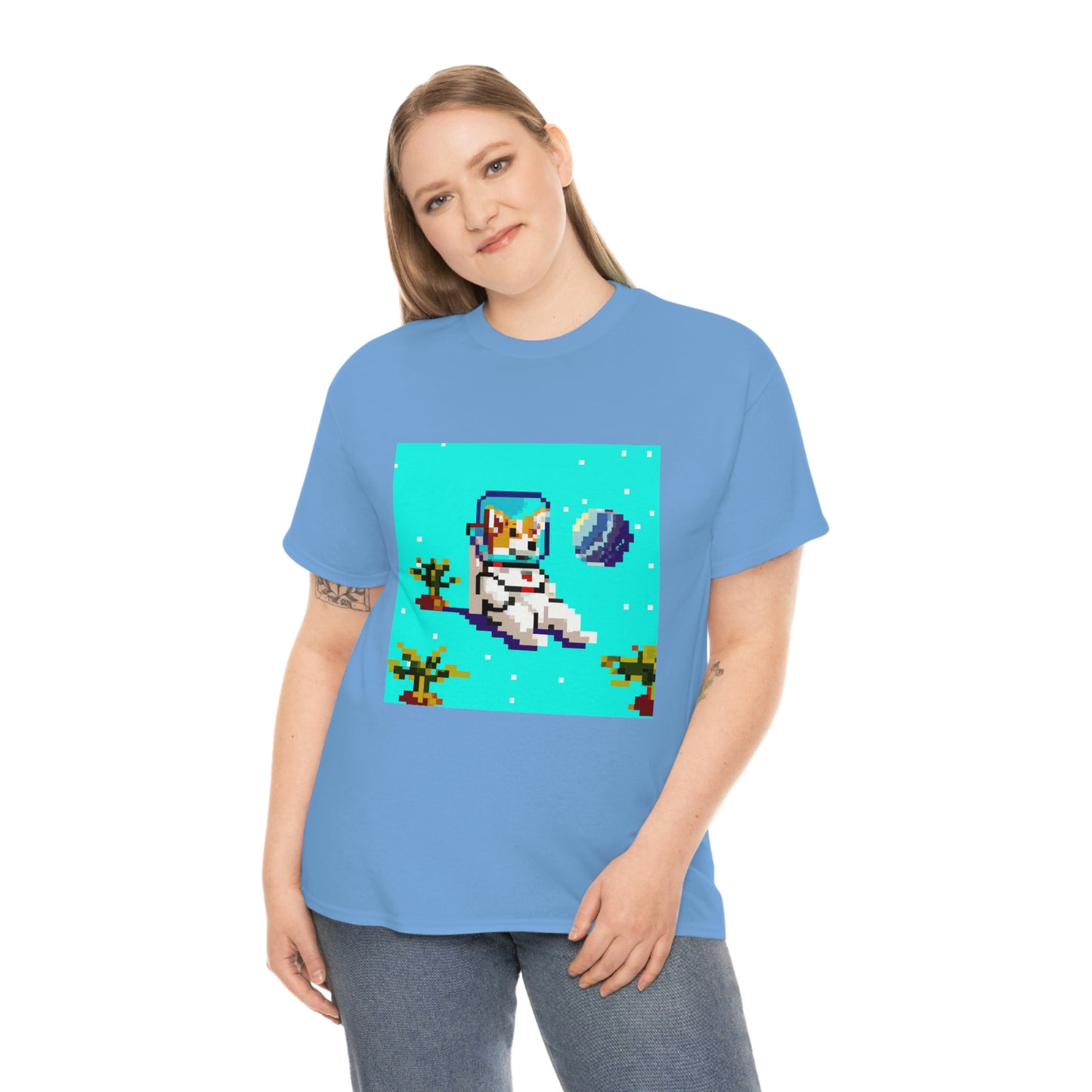 Corgi Spacedog Pixel Tshirt