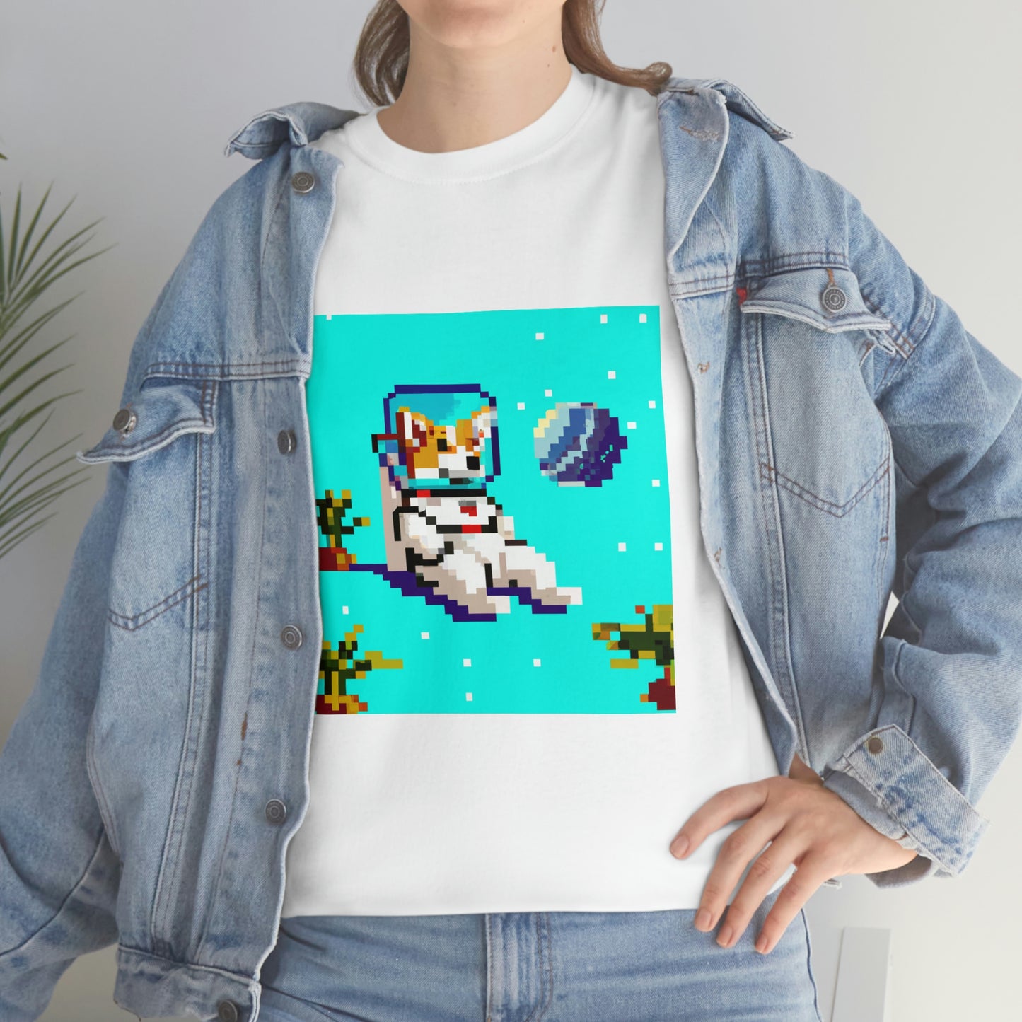 Corgi Spacedog Pixel Tshirt