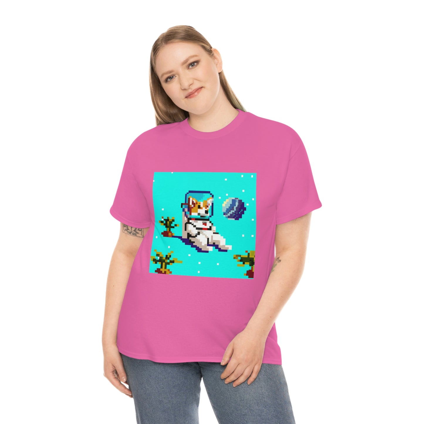 Corgi Spacedog Pixel Tshirt