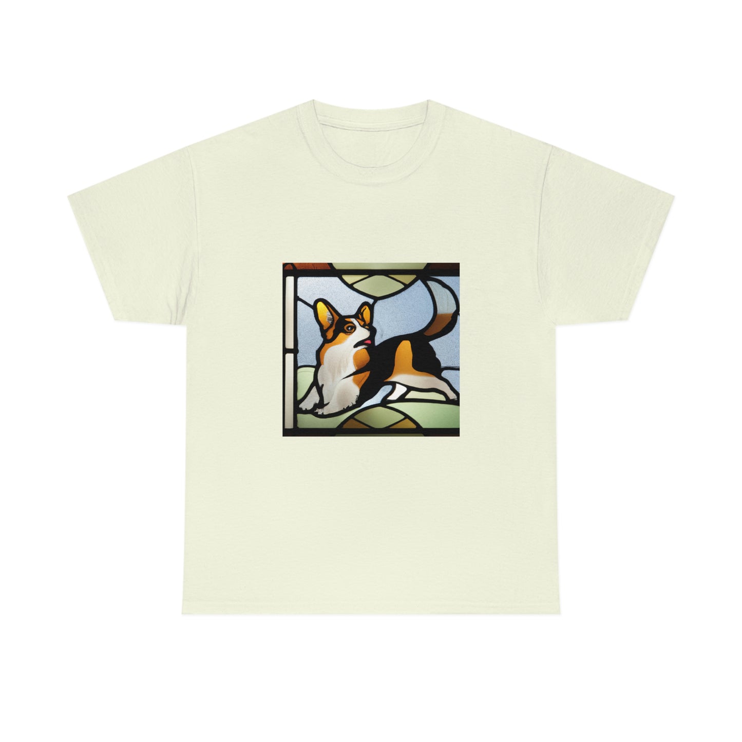 Corgi Stained Glass with Tail Tshirt