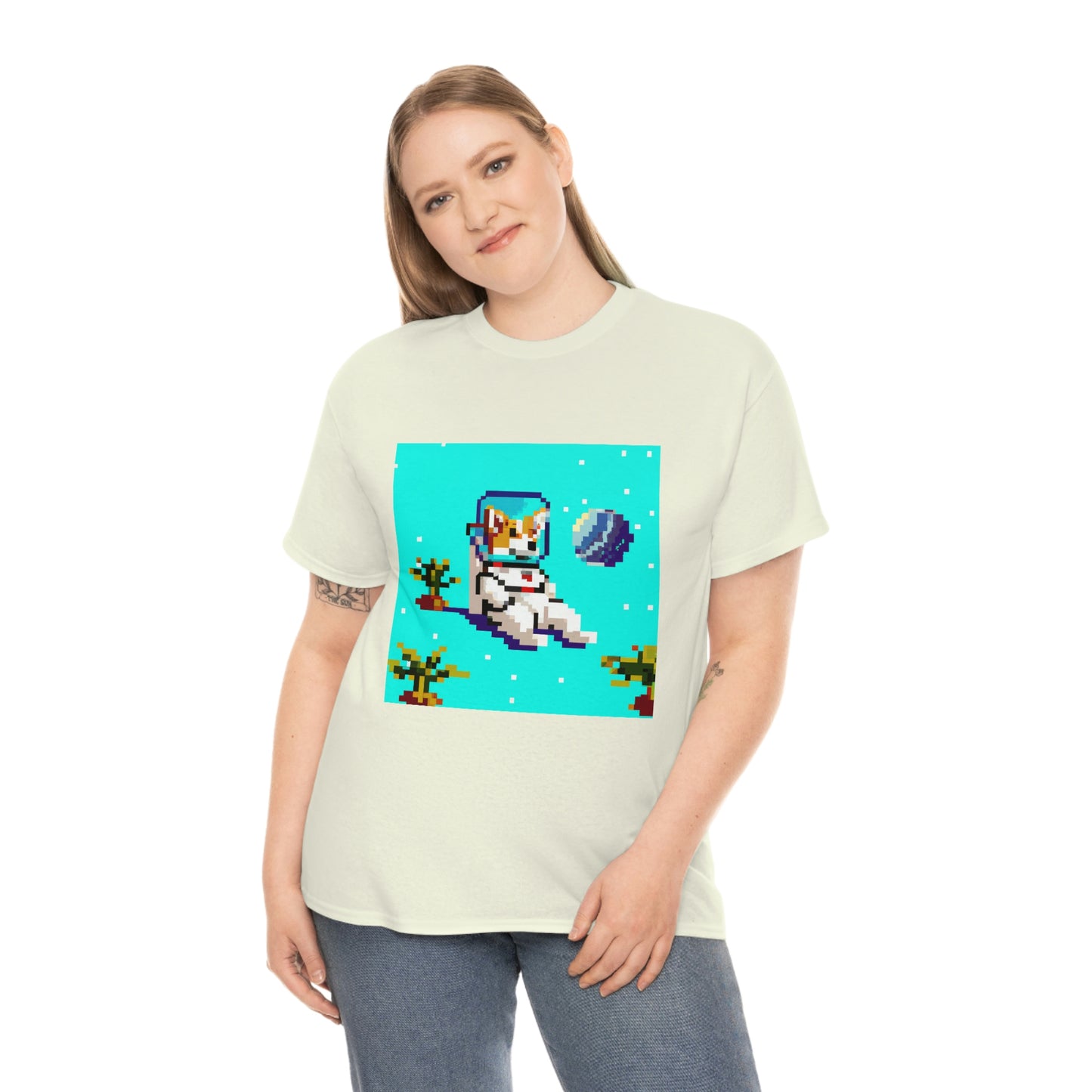 Corgi Spacedog Pixel Tshirt