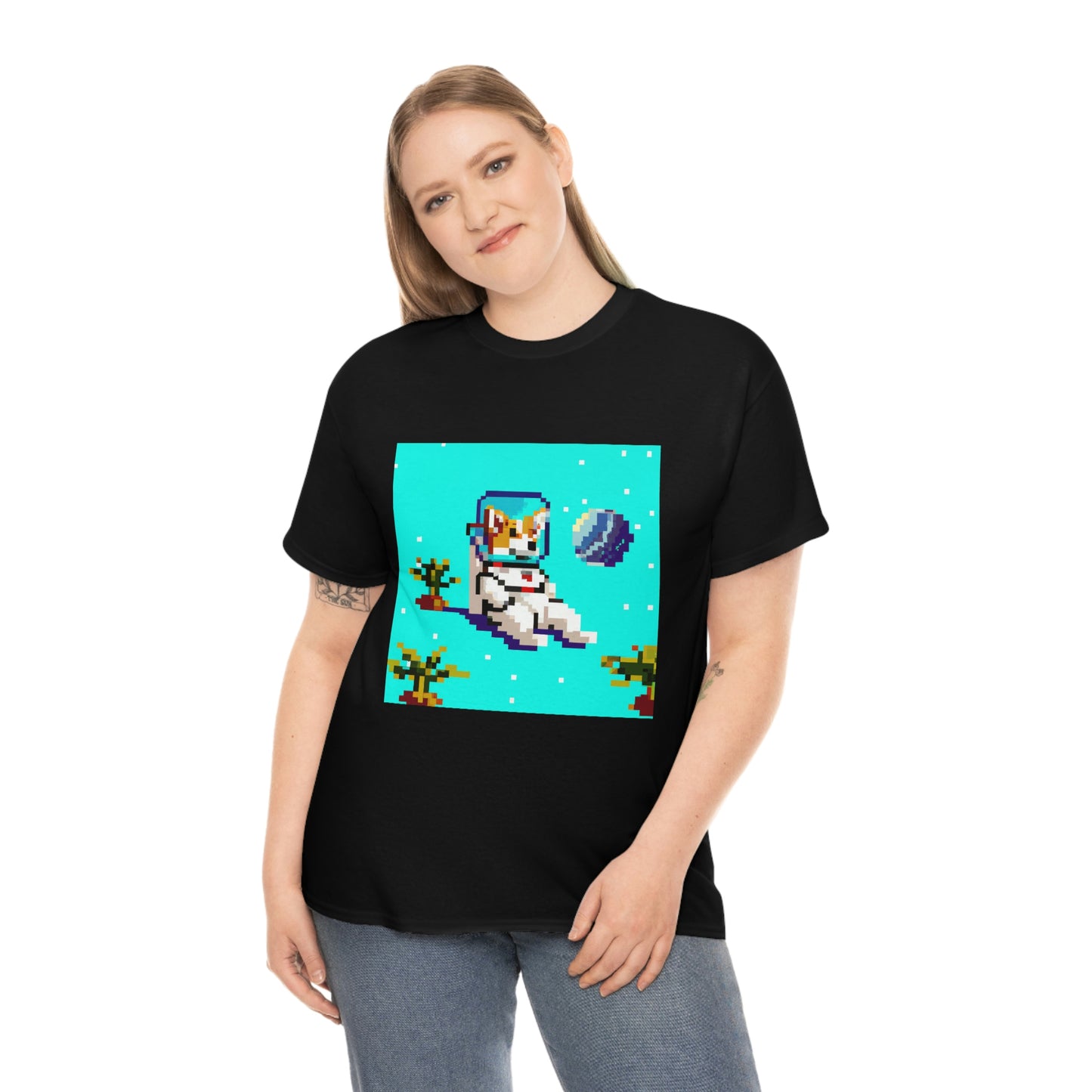 Corgi Spacedog Pixel Tshirt