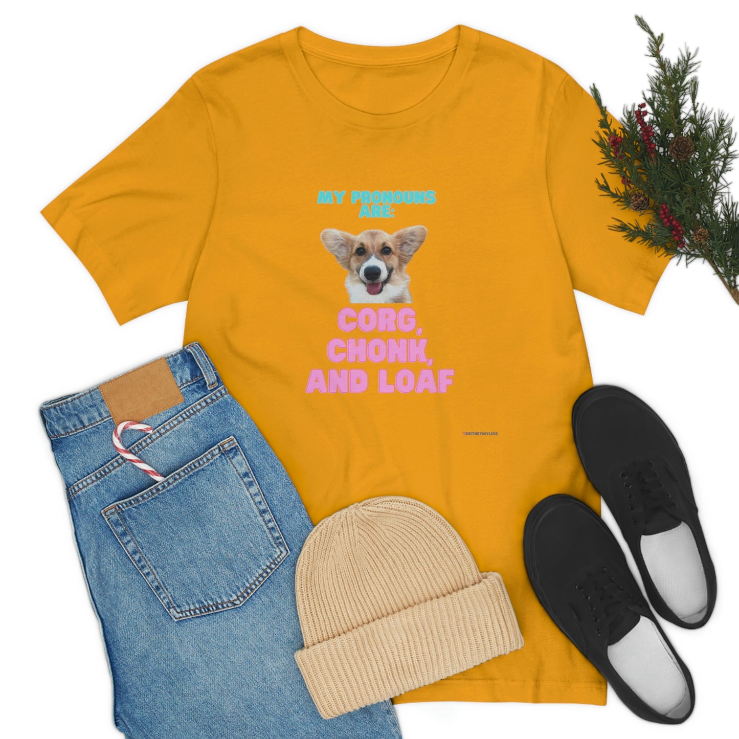 Corgi Pronoun Non-gender Specific T-shirt