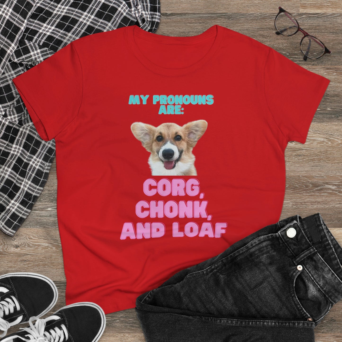 Women's Corgi Pronoun Tshirt