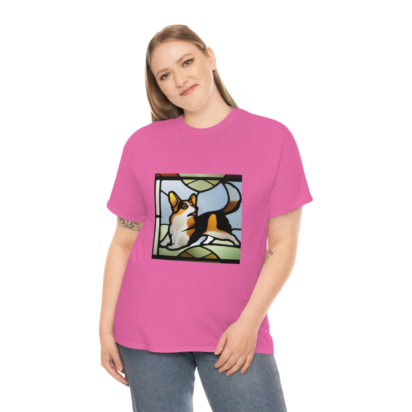 Corgi Stained Glass with Tail Tshirt