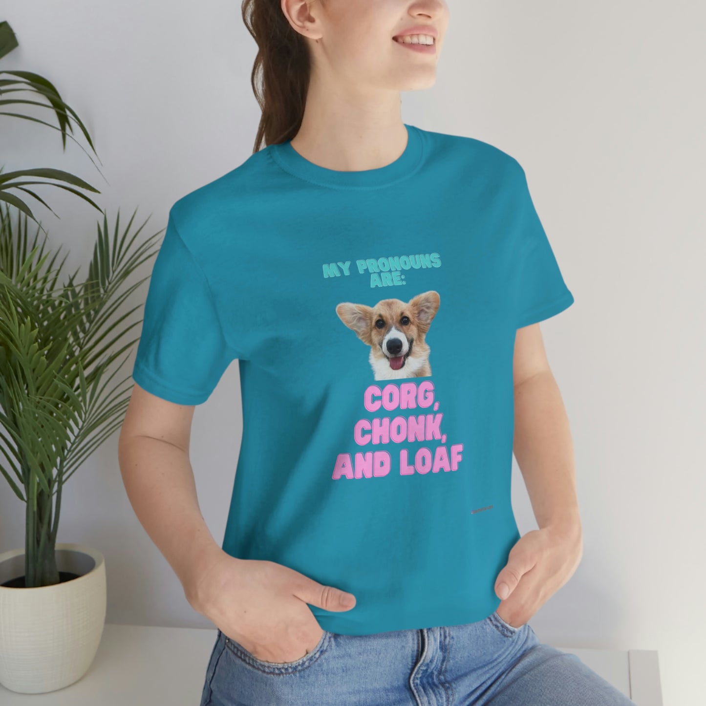 Corgi Pronoun Non-gender Specific T-shirt