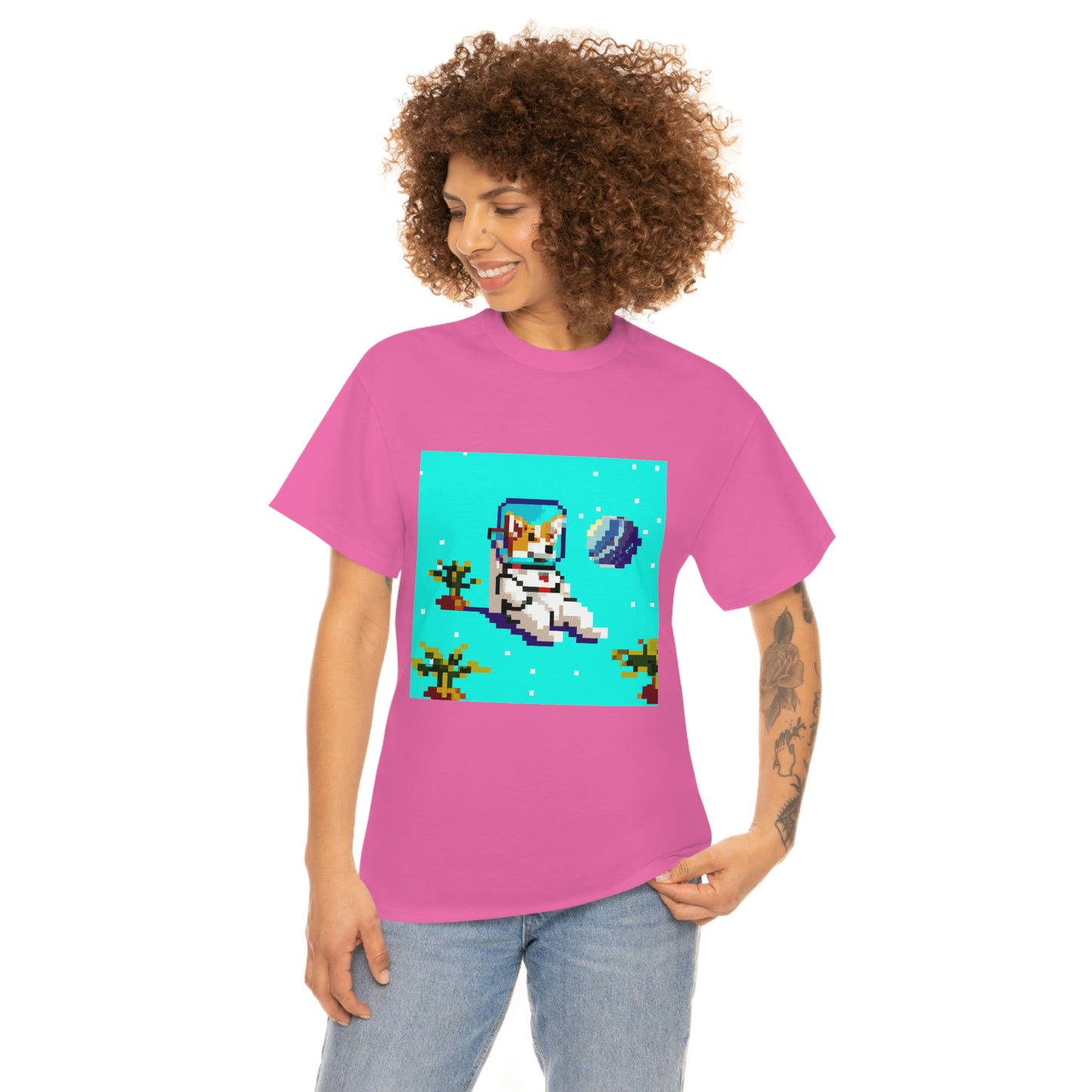 Corgi Spacedog Pixel Tshirt