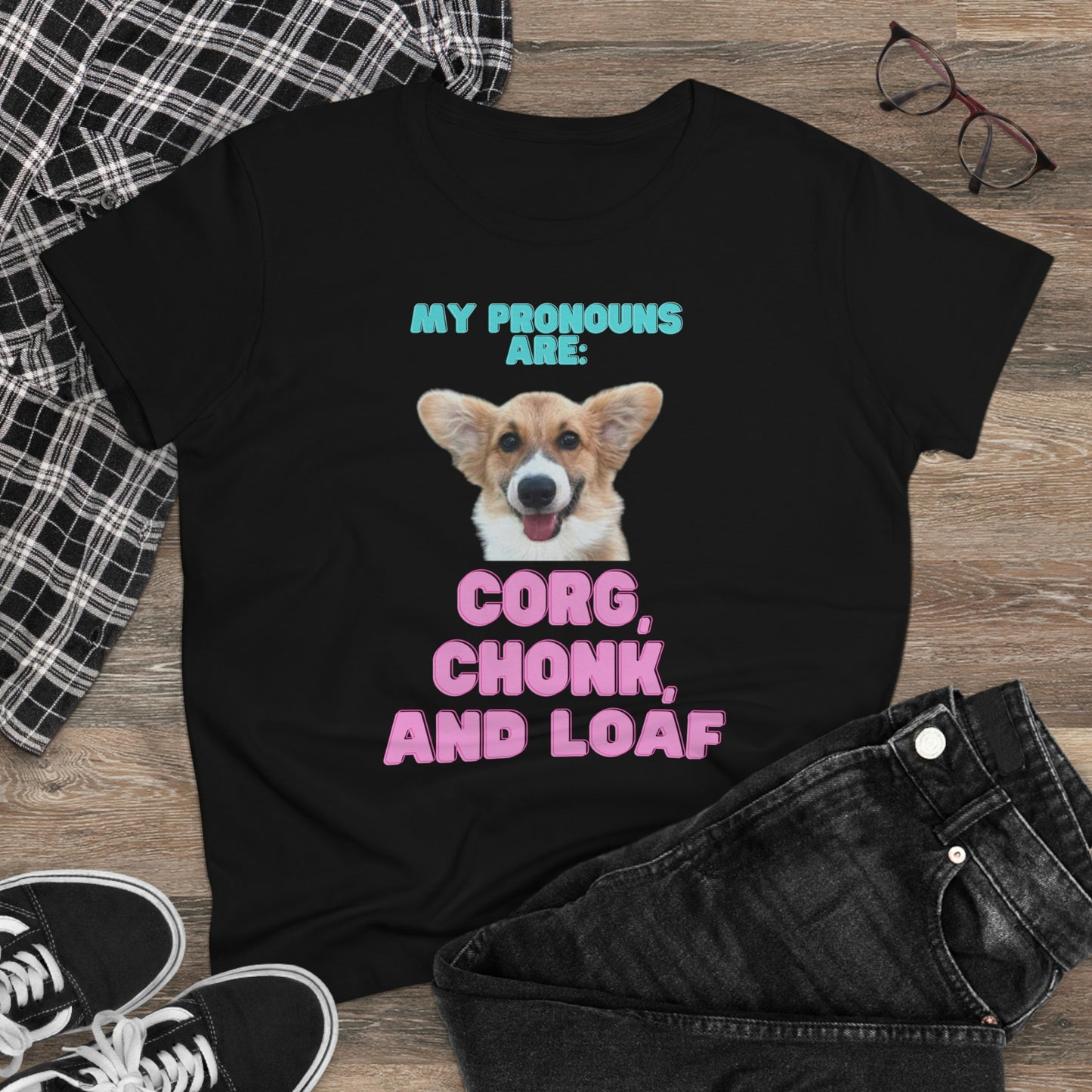 Women's Corgi Pronoun Tshirt