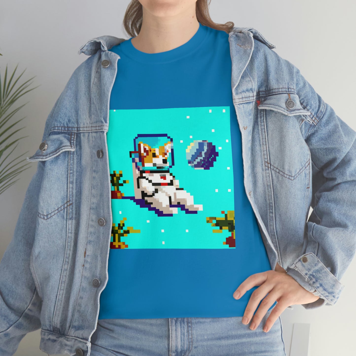 Corgi Spacedog Pixel Tshirt