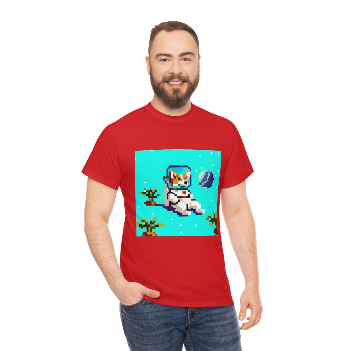 Corgi Spacedog Pixel Tshirt