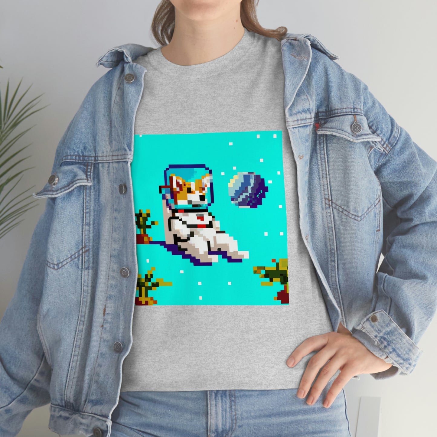 Corgi Spacedog Pixel Tshirt