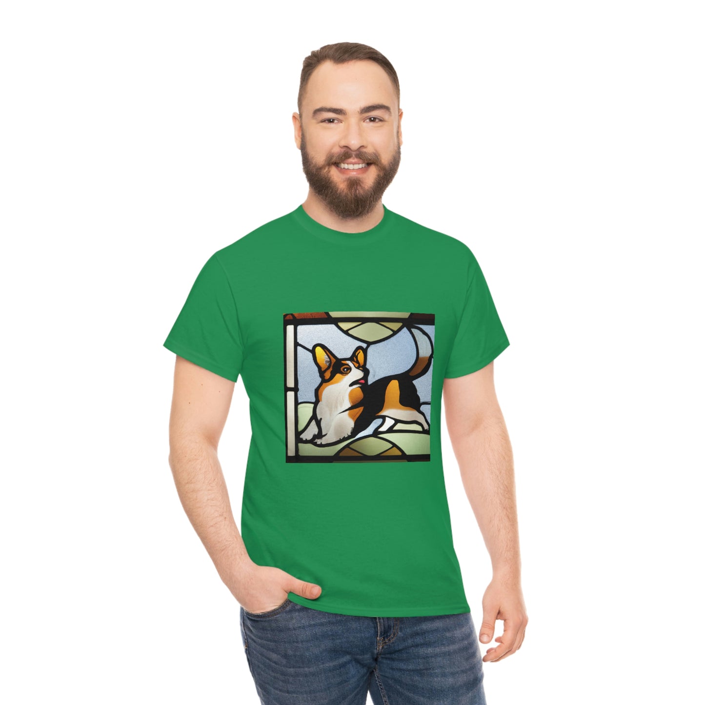 Corgi Stained Glass with Tail Tshirt