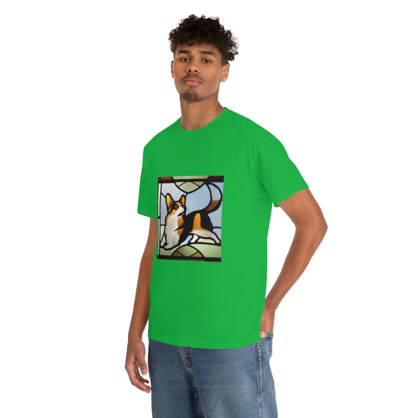 Corgi Stained Glass with Tail Tshirt