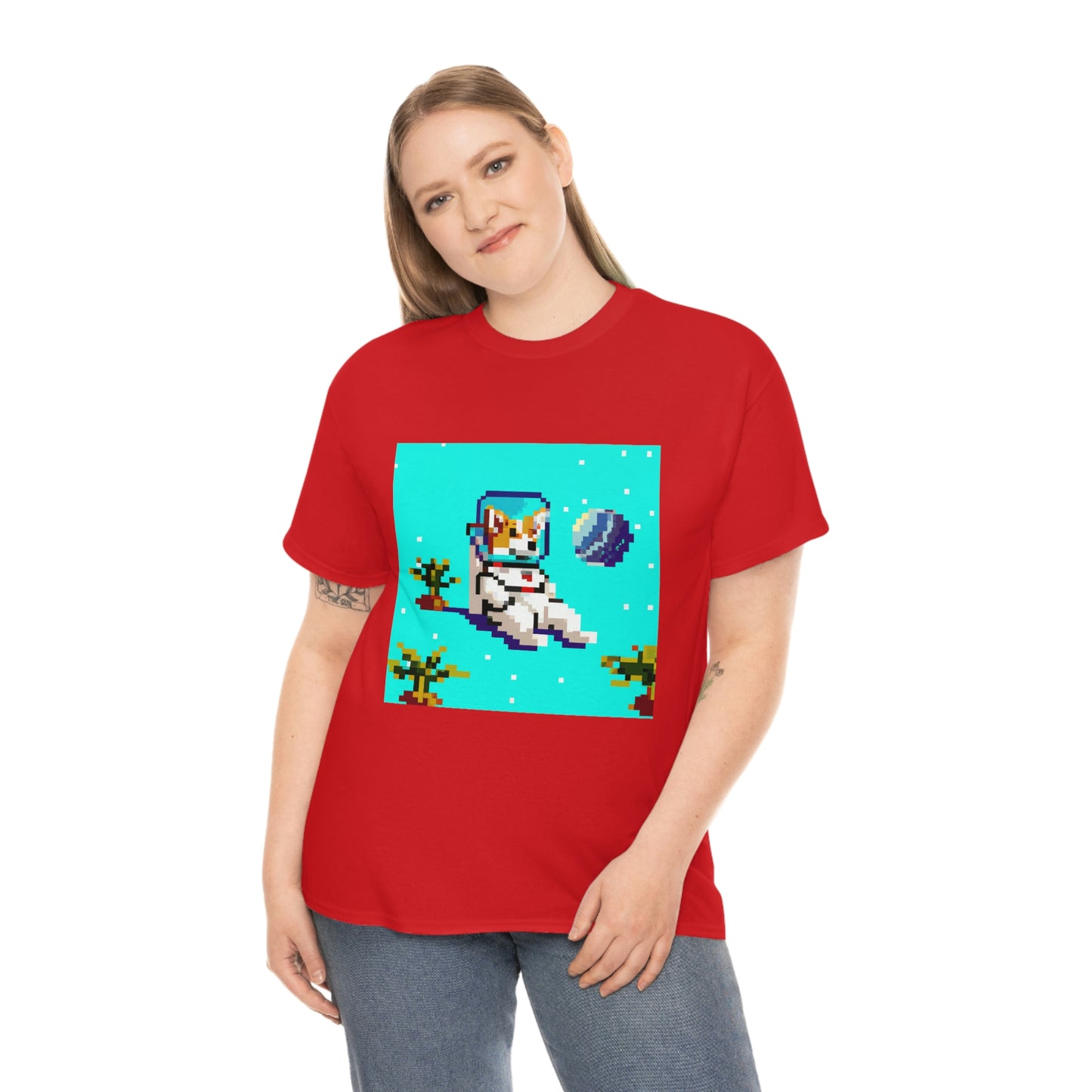 Corgi Spacedog Pixel Tshirt