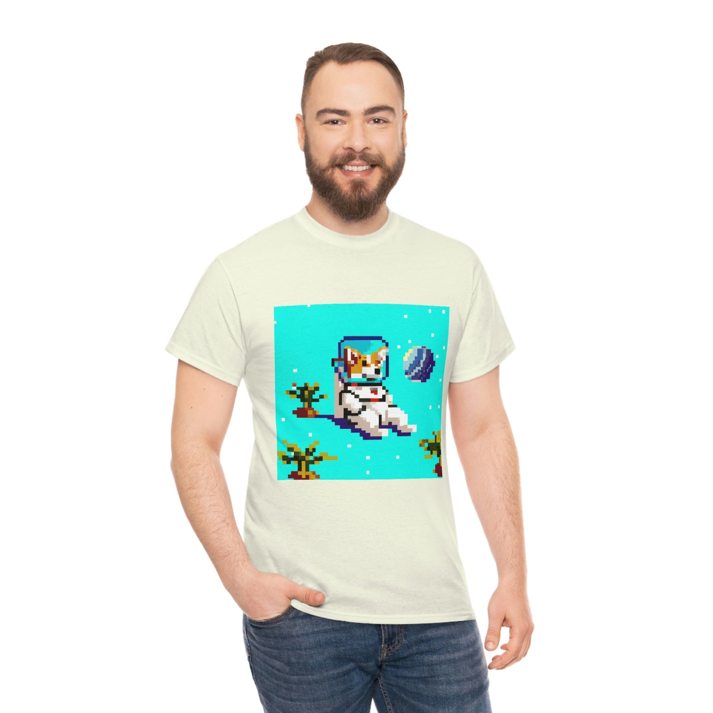 Corgi Spacedog Pixel Tshirt