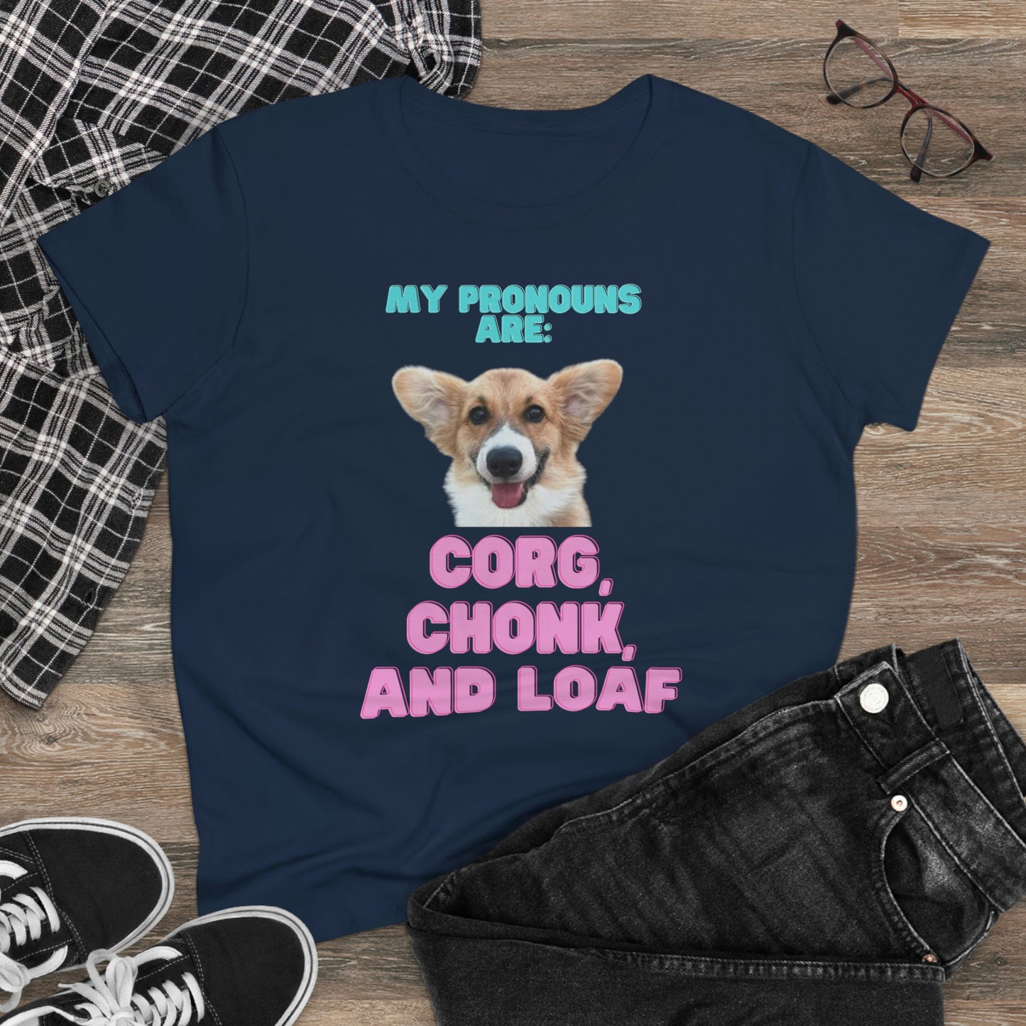 Women's Corgi Pronoun Tshirt