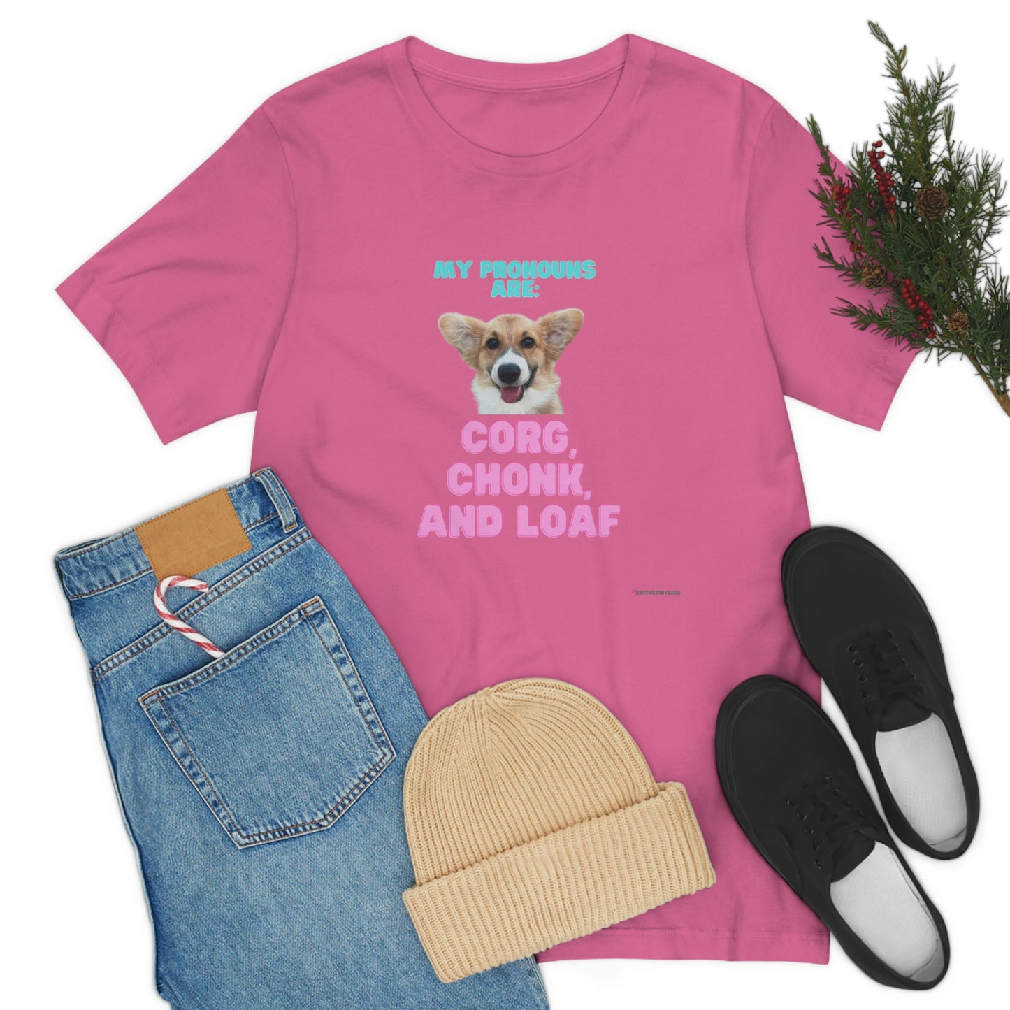 Corgi Pronoun Non-gender Specific T-shirt