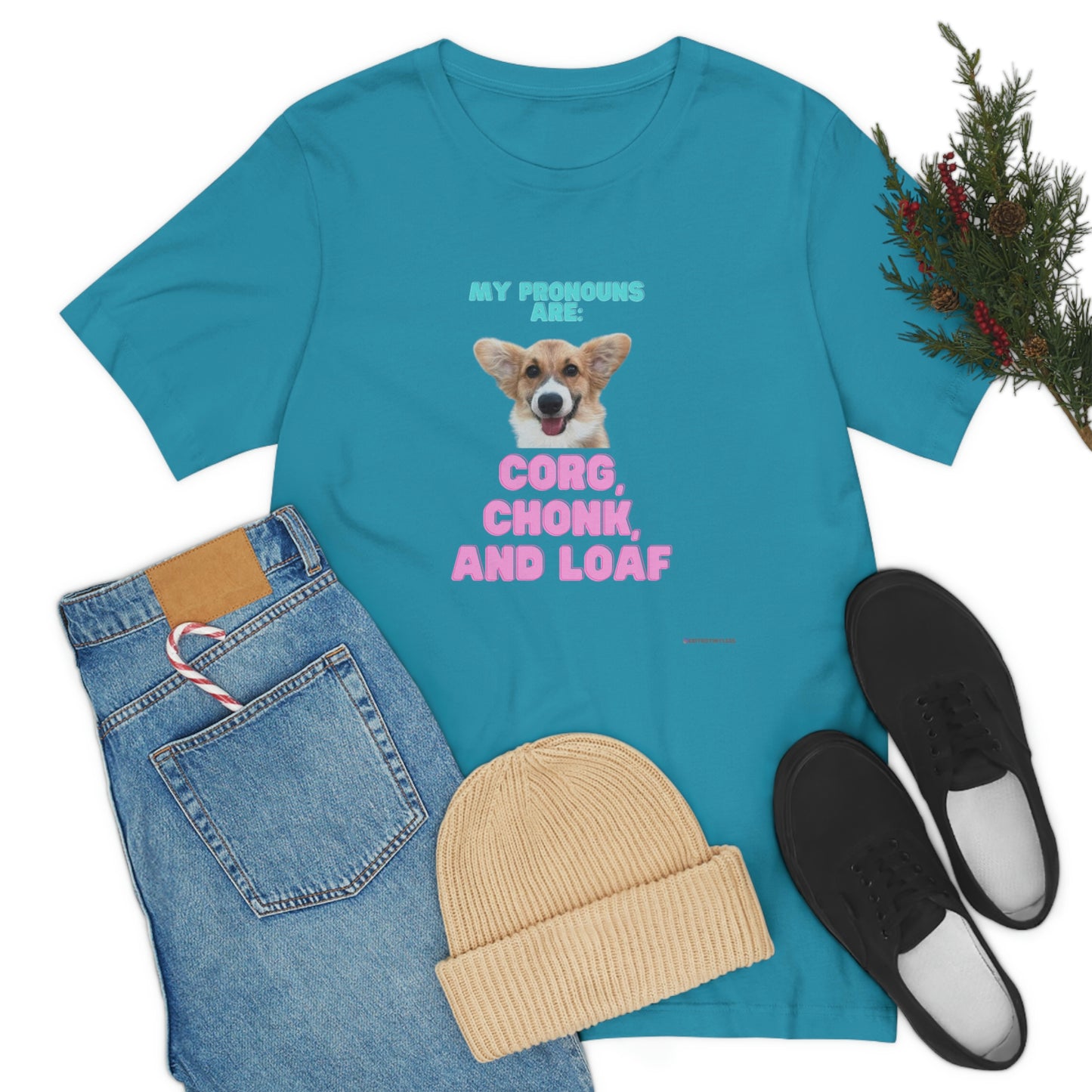 Corgi Pronoun Non-gender Specific T-shirt