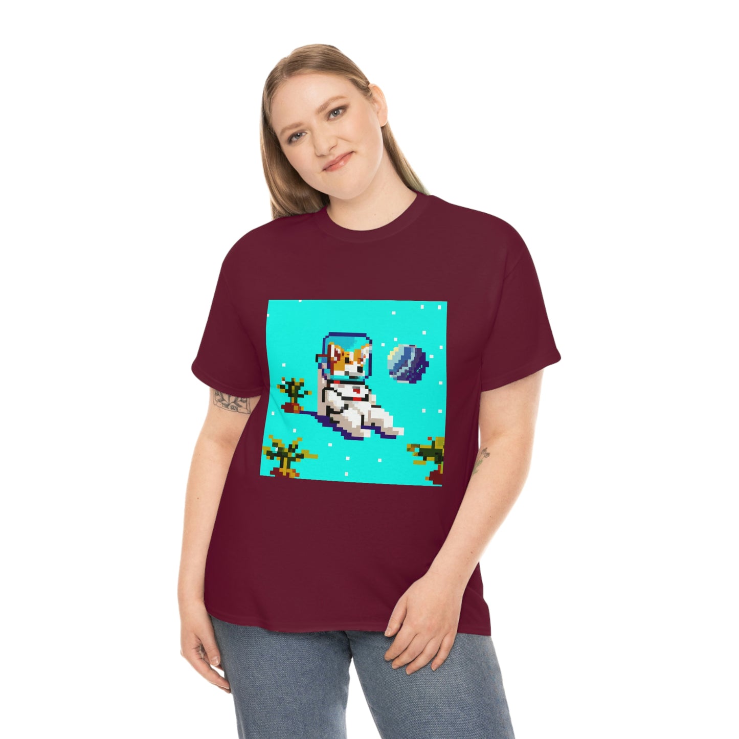 Corgi Spacedog Pixel Tshirt