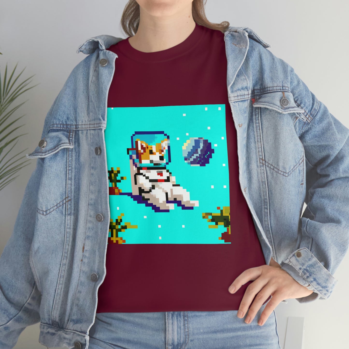 Corgi Spacedog Pixel Tshirt