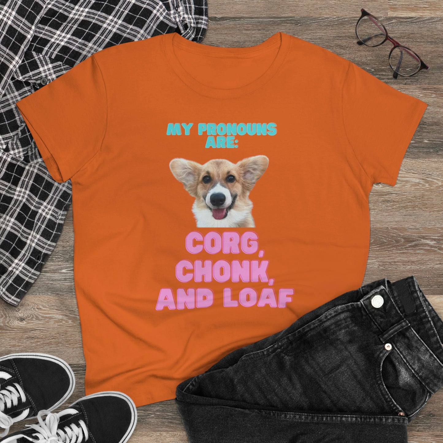 Women's Corgi Pronoun Tshirt