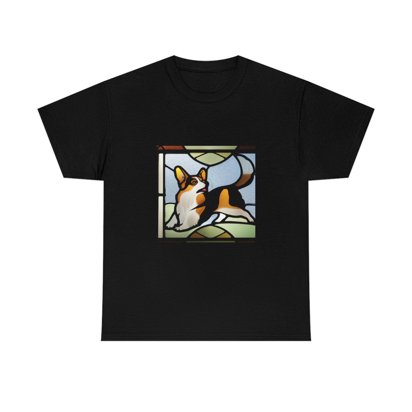 Corgi Stained Glass with Tail Tshirt