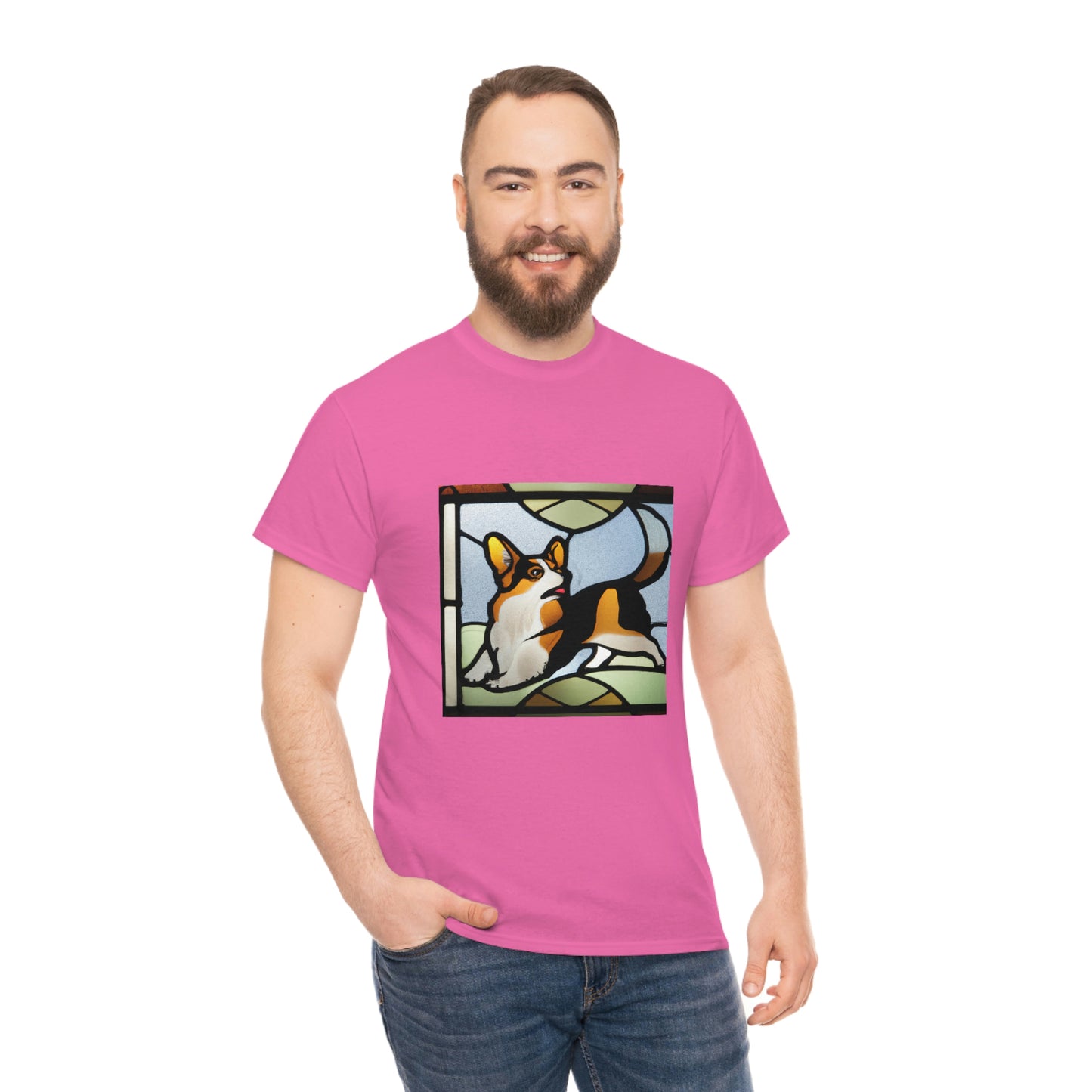 Corgi Stained Glass with Tail Tshirt