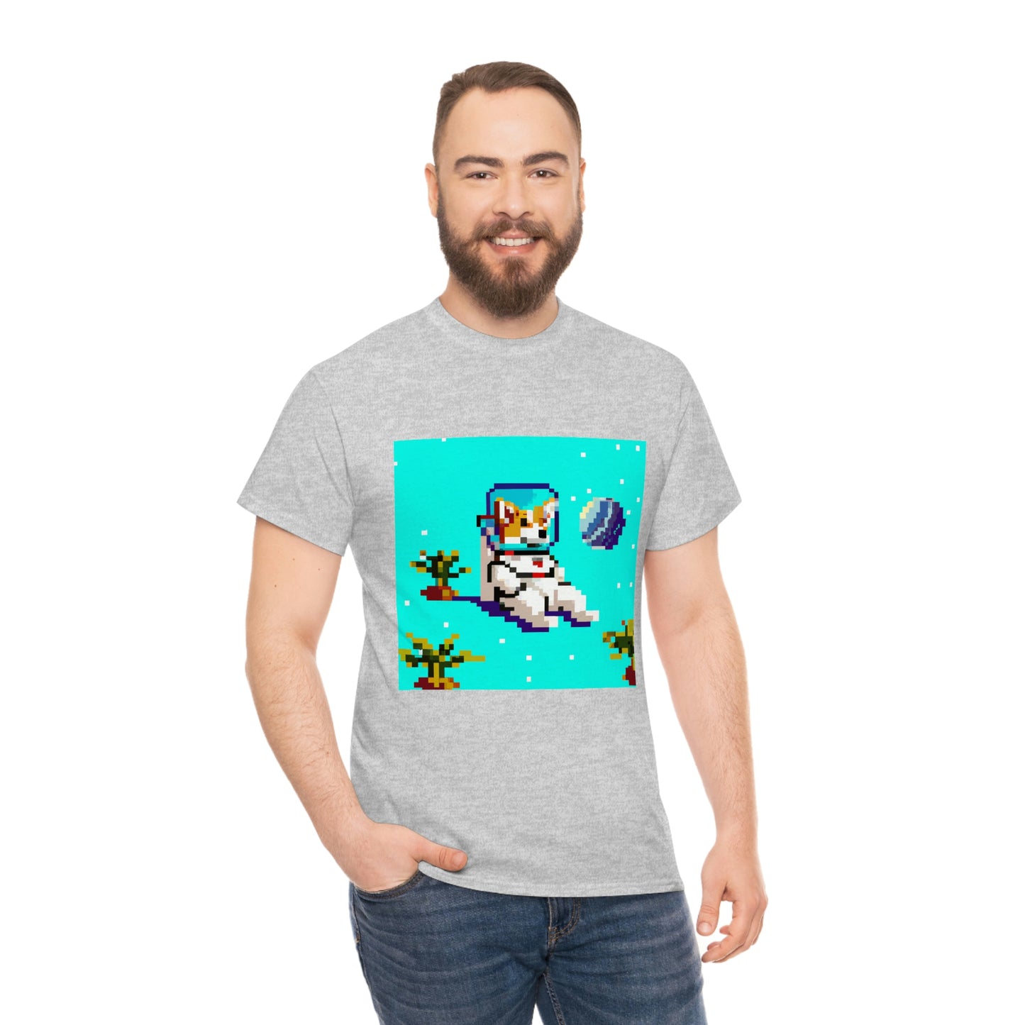 Corgi Spacedog Pixel Tshirt