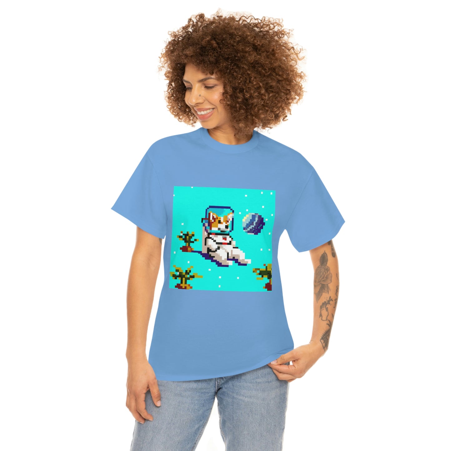 Corgi Spacedog Pixel Tshirt