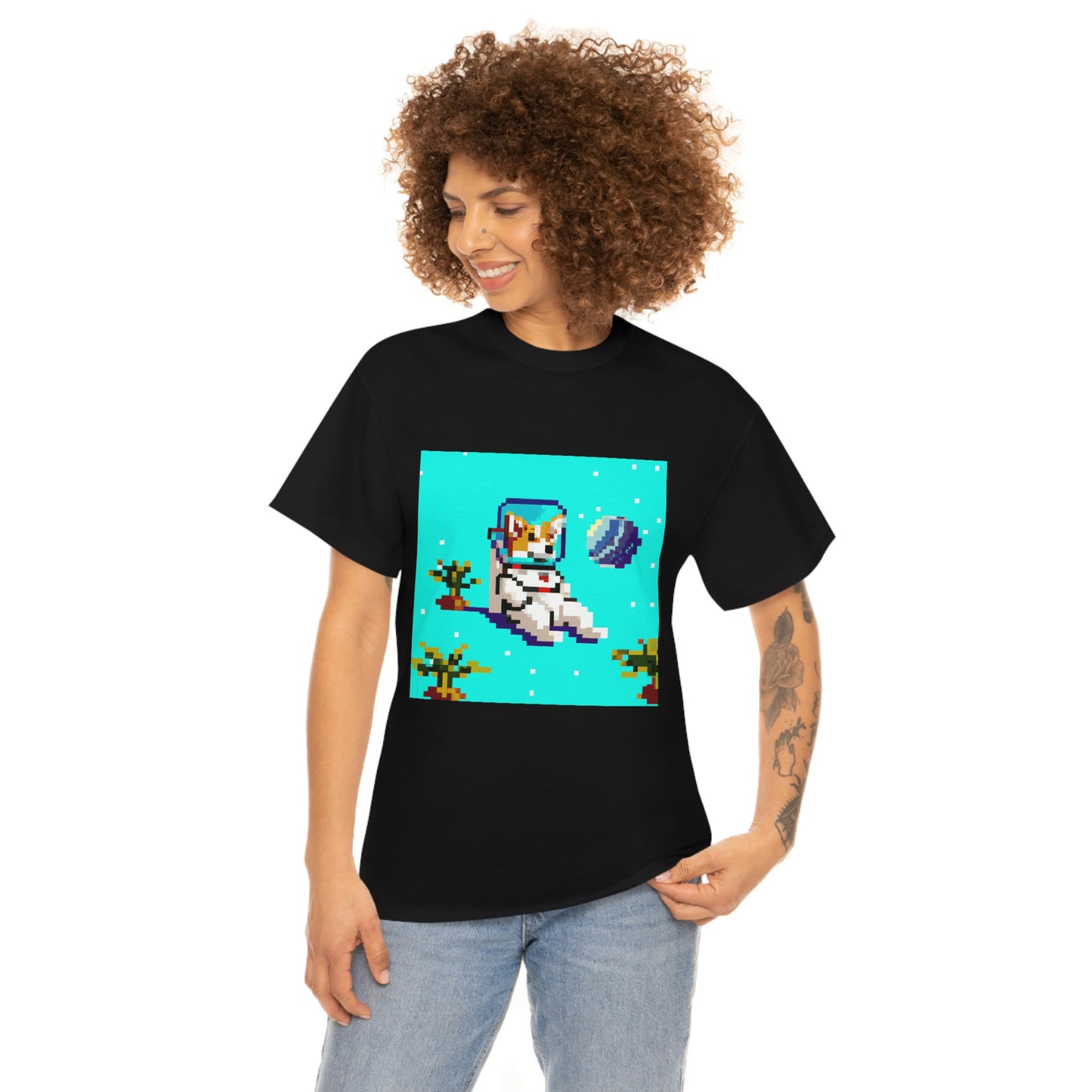 Corgi Spacedog Pixel Tshirt