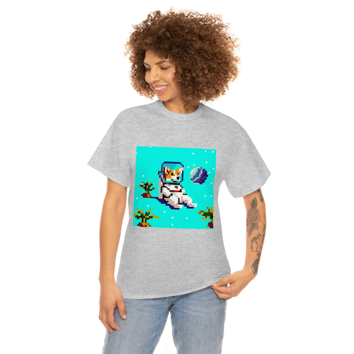 Corgi Spacedog Pixel Tshirt