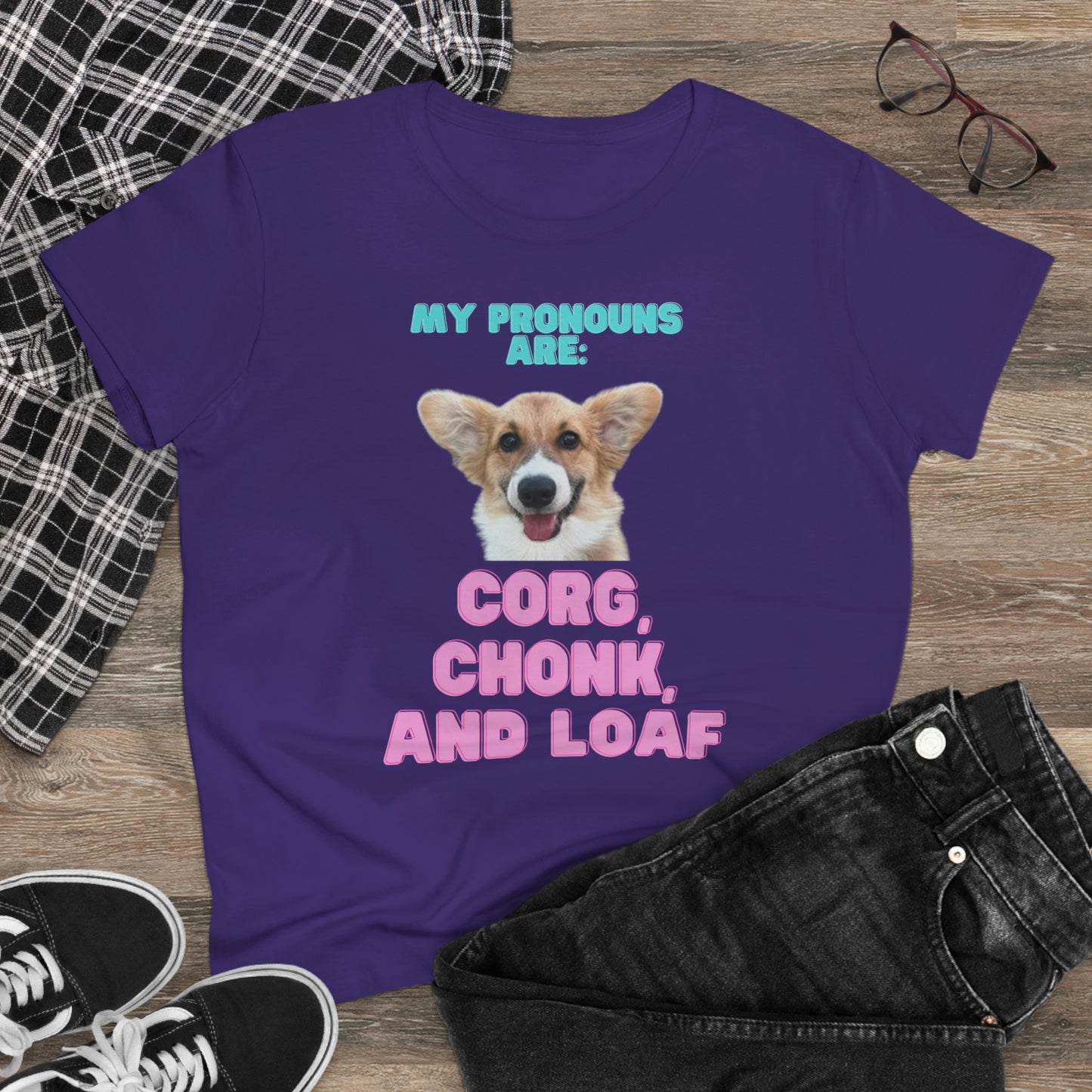 Women's Corgi Pronoun Tshirt