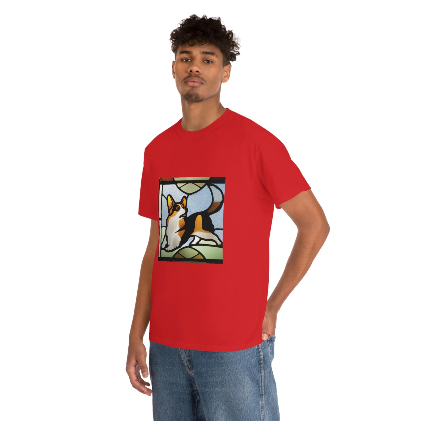 Corgi Stained Glass with Tail Tshirt